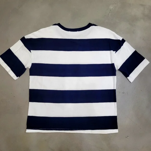 [NWOT] Navy Stripe Crew Neck Short Sleeve T-shirt - Picture 2 of 5
